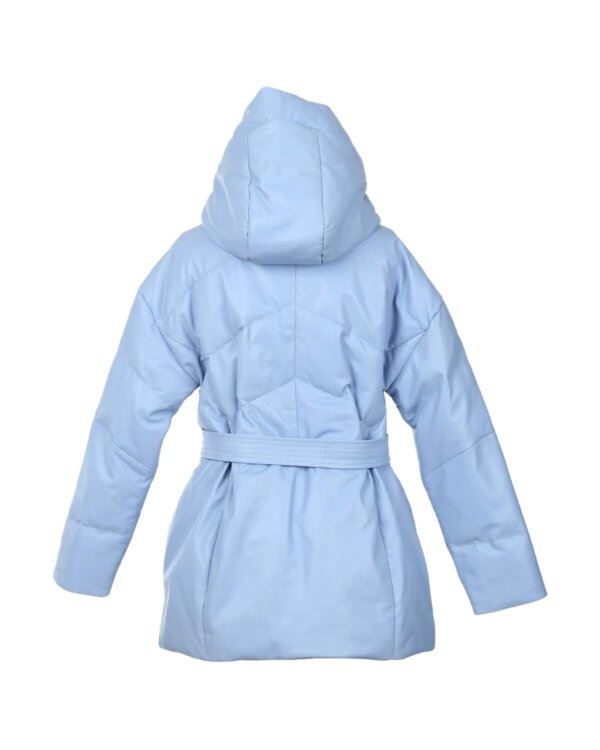 Sophia Frost Belted Sheepskin Leather Puffer Coat - Image 2